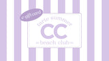 Tarte Summer Beach Club e-gift card with purple and white striped background