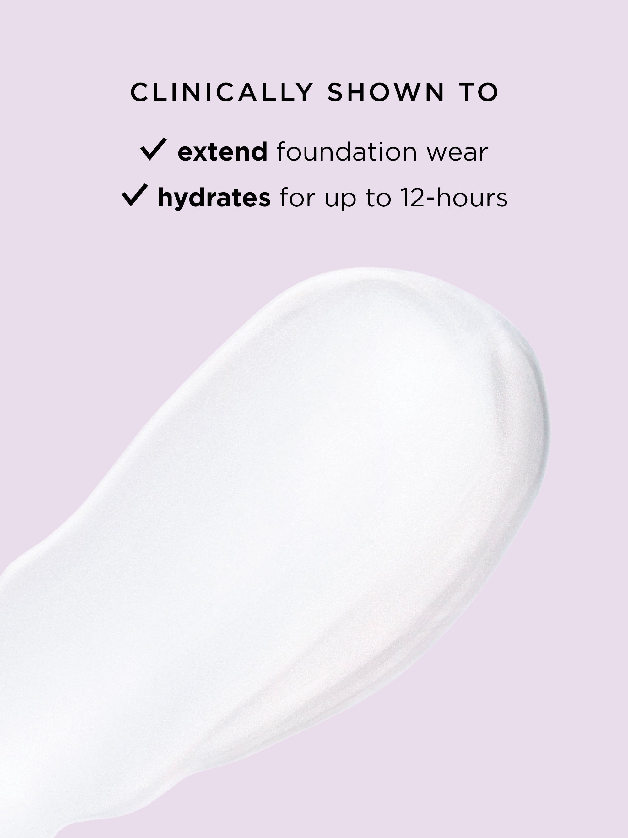 Product with text indicating clinical benefits on a light purple background