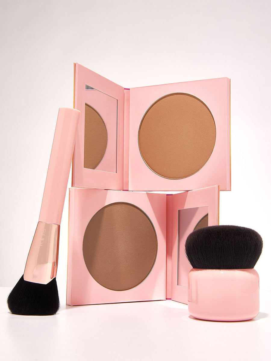 bronzing face brush coverage result