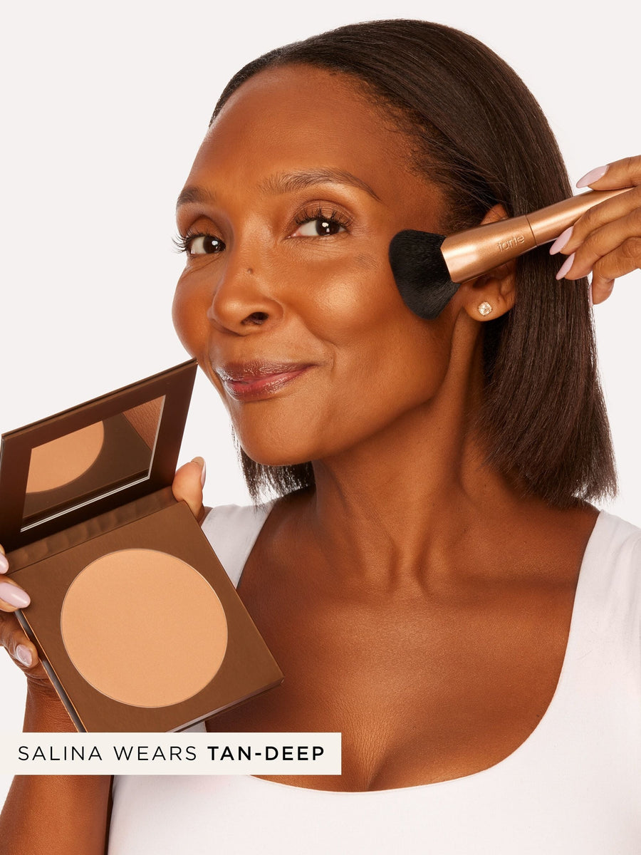 buff & bronze face brush coverage result