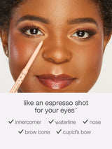 Makeup pencil with 'LORAC' branding on a light background