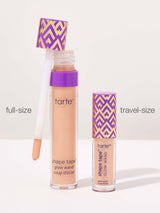 Tarte shape tape glow wand with full-size and travel-size packaging on a white background