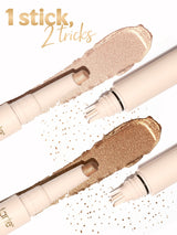 Two makeup sticks with applicators and visible product on a white background, featuring the brand tarte cosmetics freckle stick
