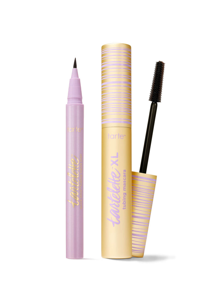 tartelette quick stick tubing liner and tartelette tubing XL mascara on a white background