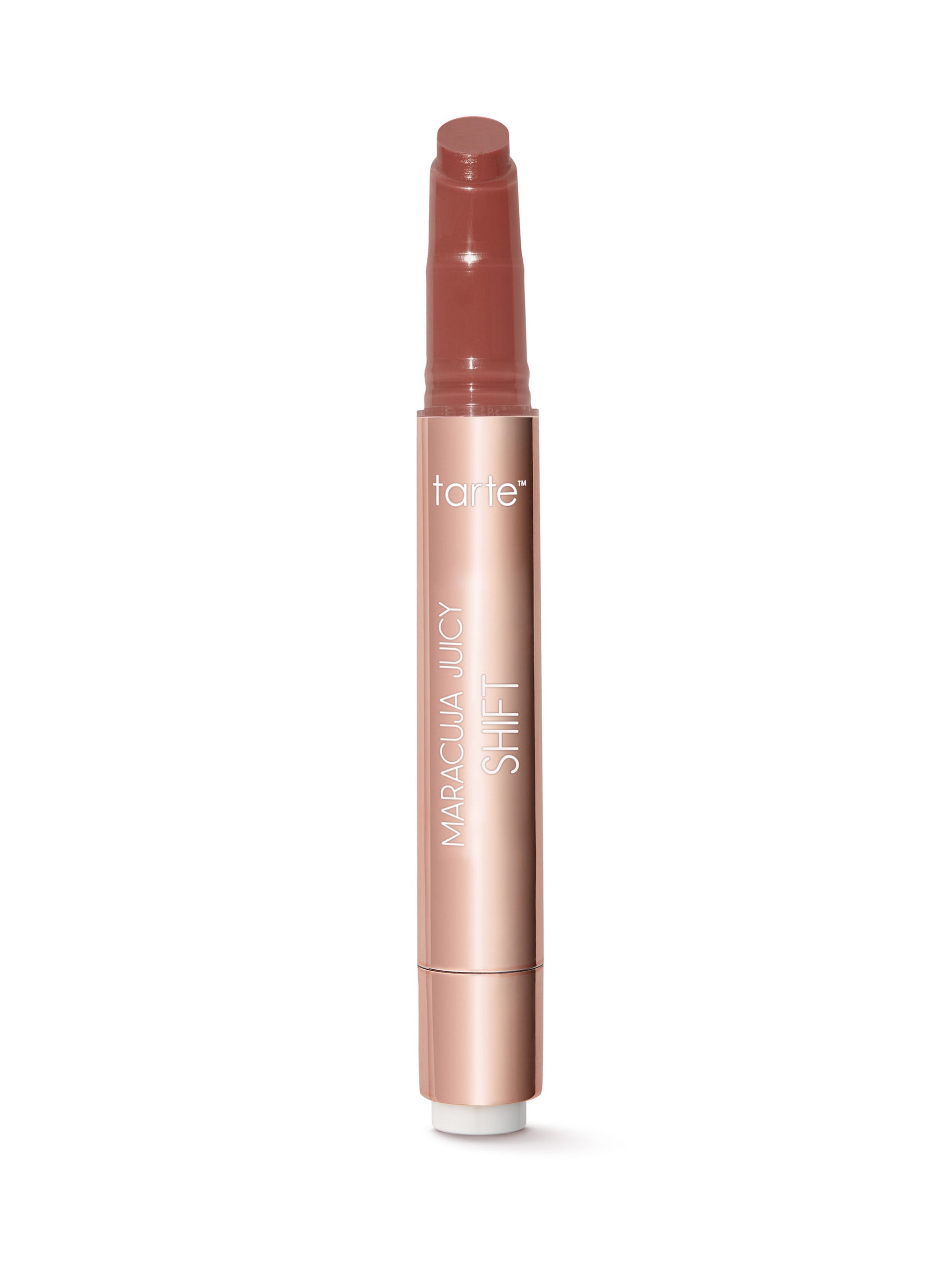 Lip tint with 'tarte' branding on a white background