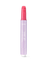 Tarte lip product with pink cap and purple body on a white background