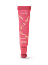 Pink tube of tarte blush tape on a white background