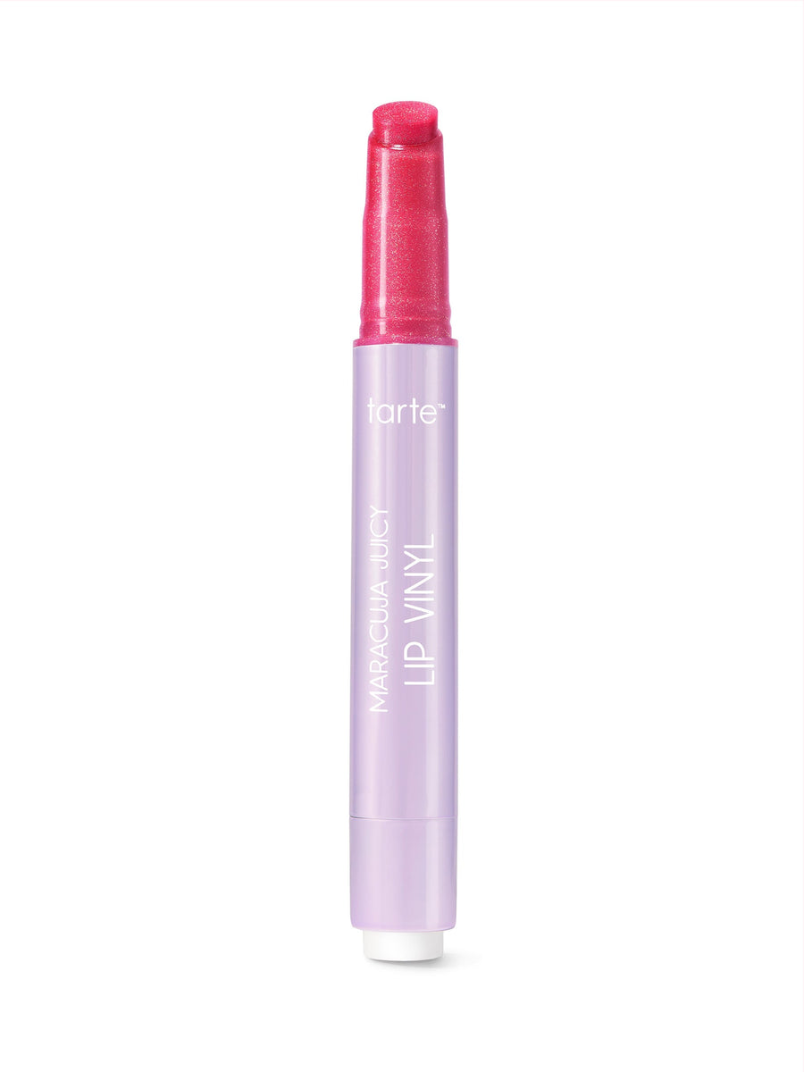 Tarte lip product with pink cap on a white background