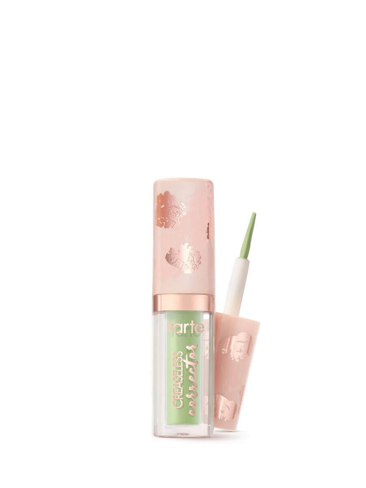 Tarte lip gloss with pink cap and green label on a white background