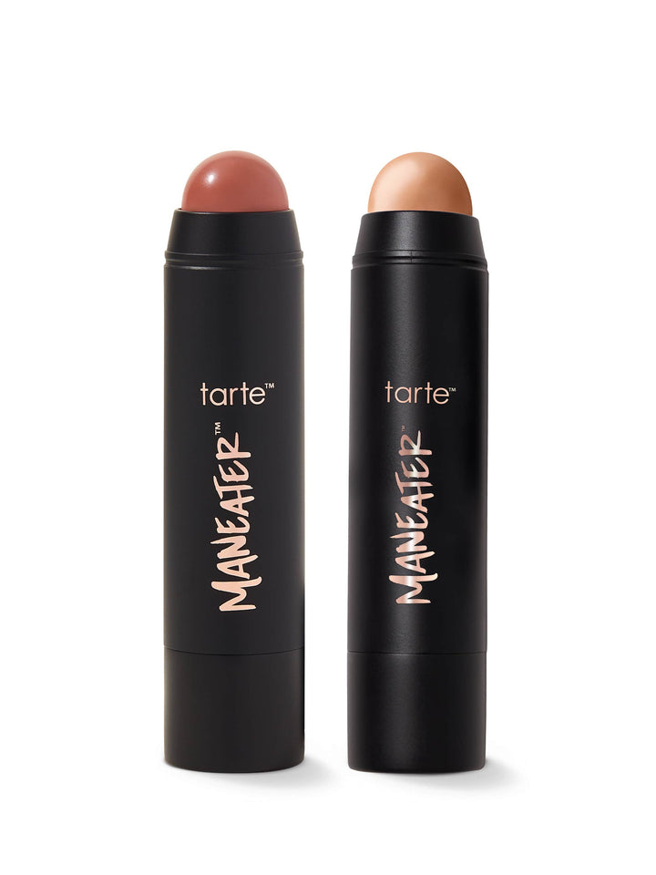 tarte maneater™ cream bronze & blush stick duo on a white background