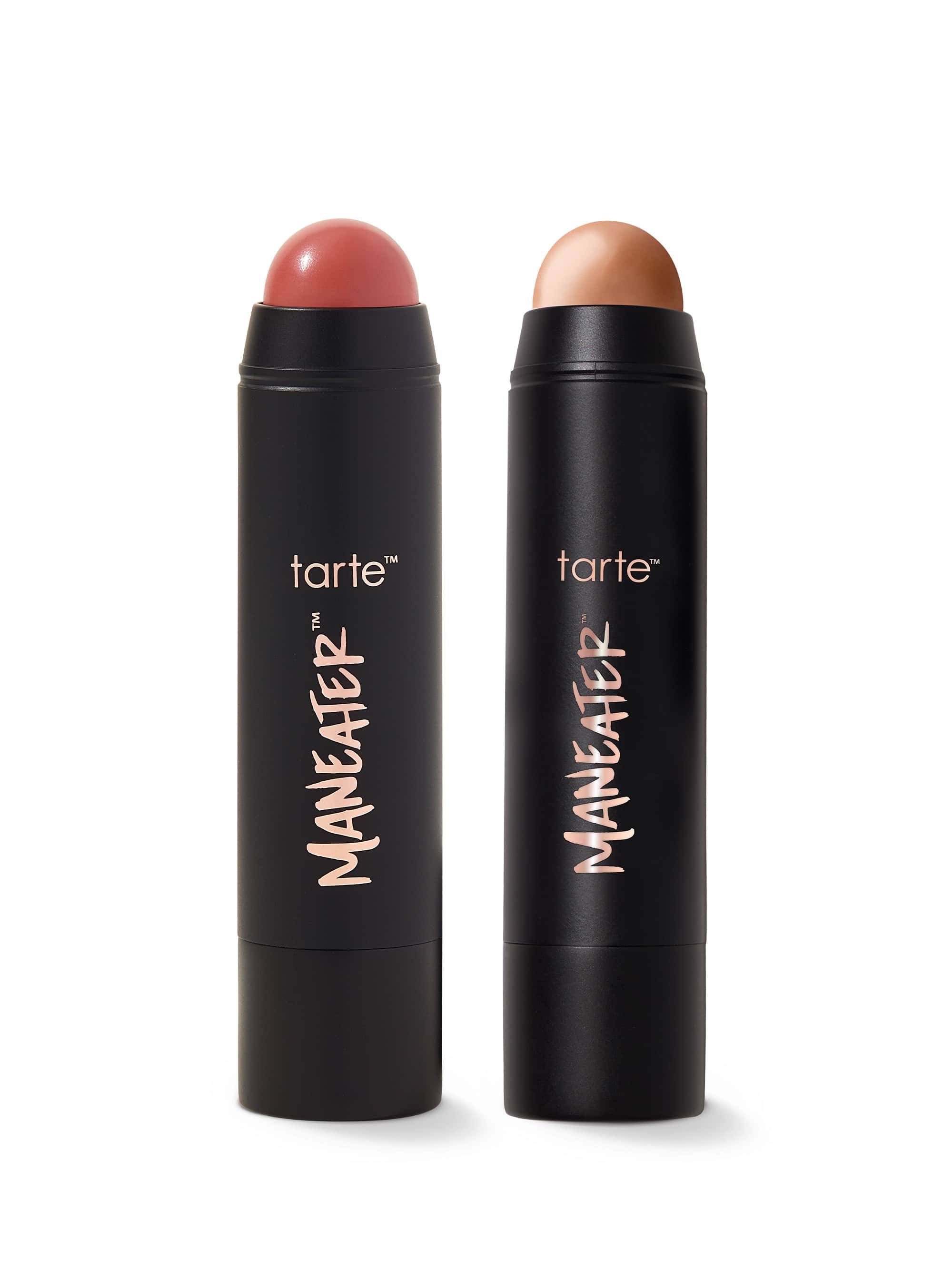 tarte maneater™ cream bronze & blush stick duo on a white background