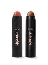 tarte maneater™ cream bronze & blush stick duo on a white background