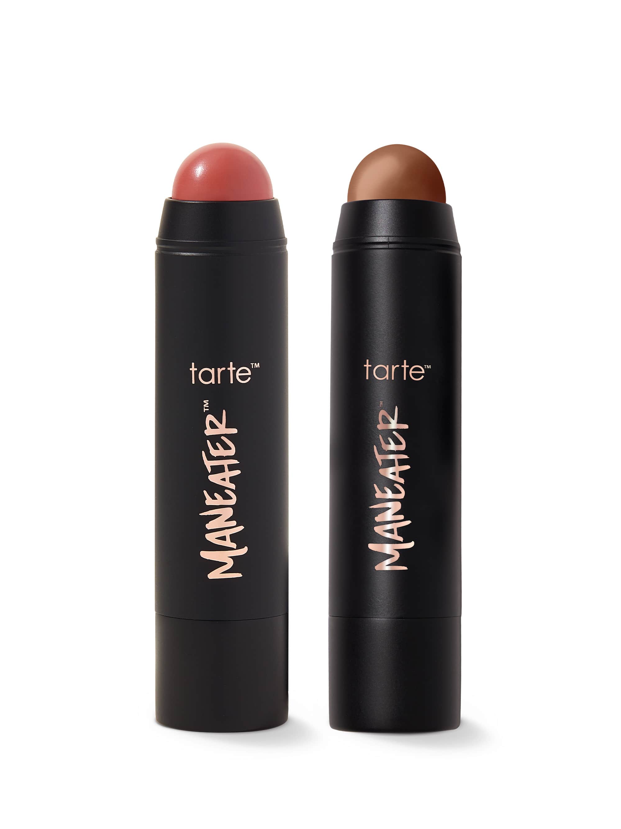 tarte maneater™ cream bronze & blush stick duo on a white background