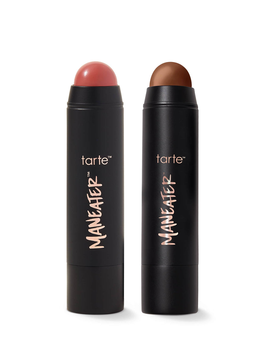 tarte maneater™ cream bronze & blush stick duo on a white background