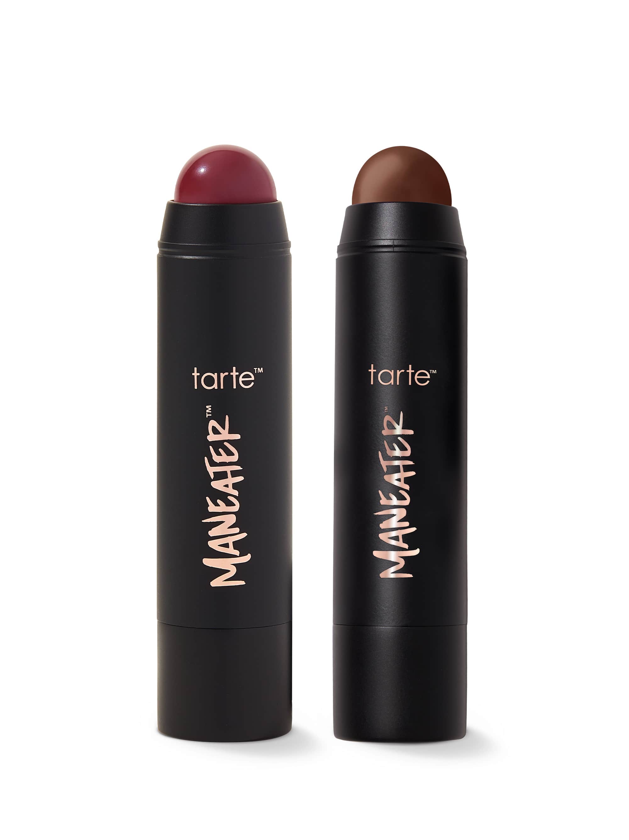tarte maneater™ cream bronze & blush stick duo on a white background