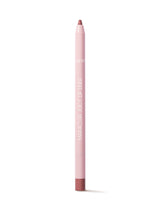 Pink lip liner with brown tip on a white background