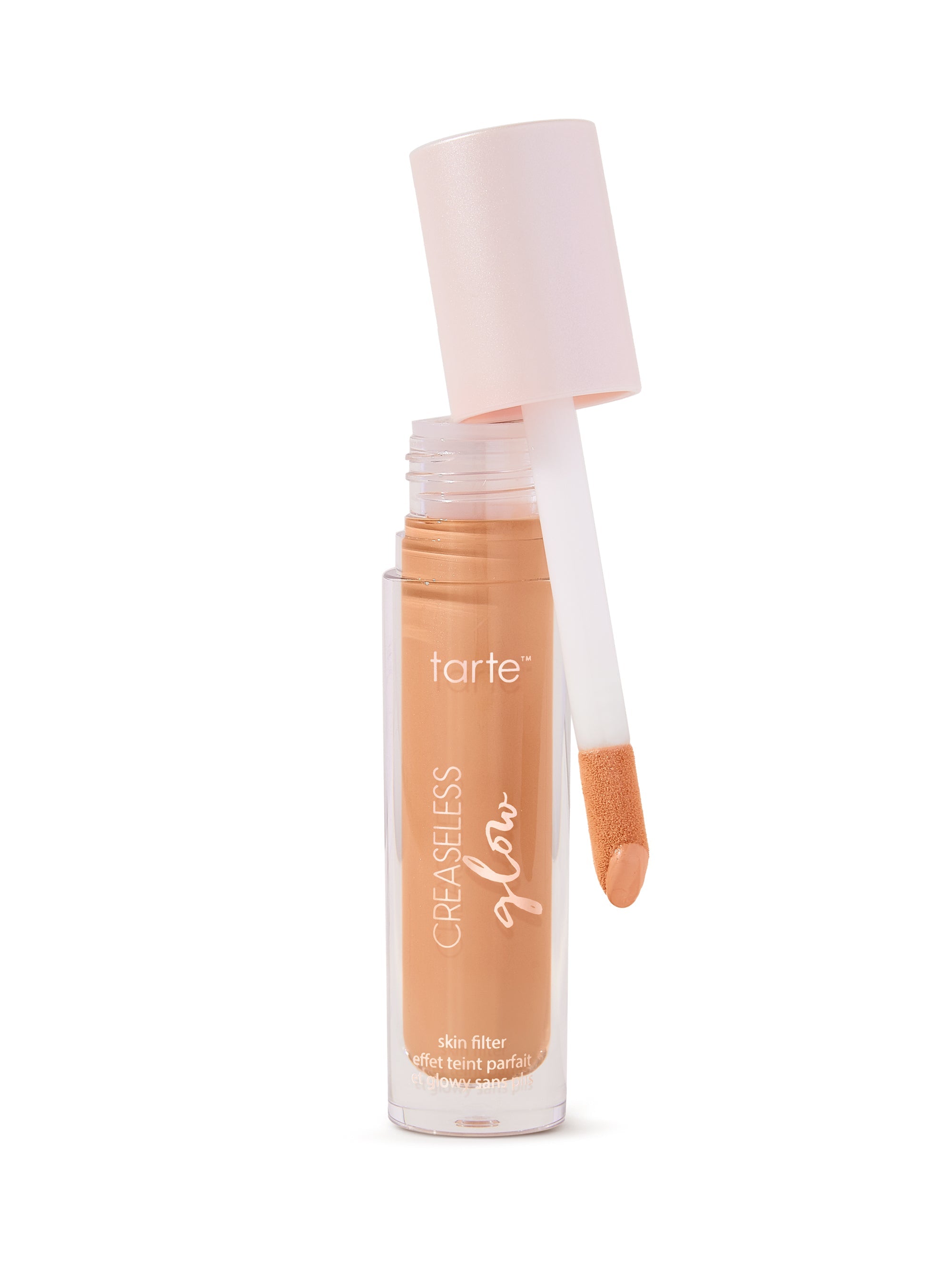 Tarte concealer bottle with applicator on a white background
