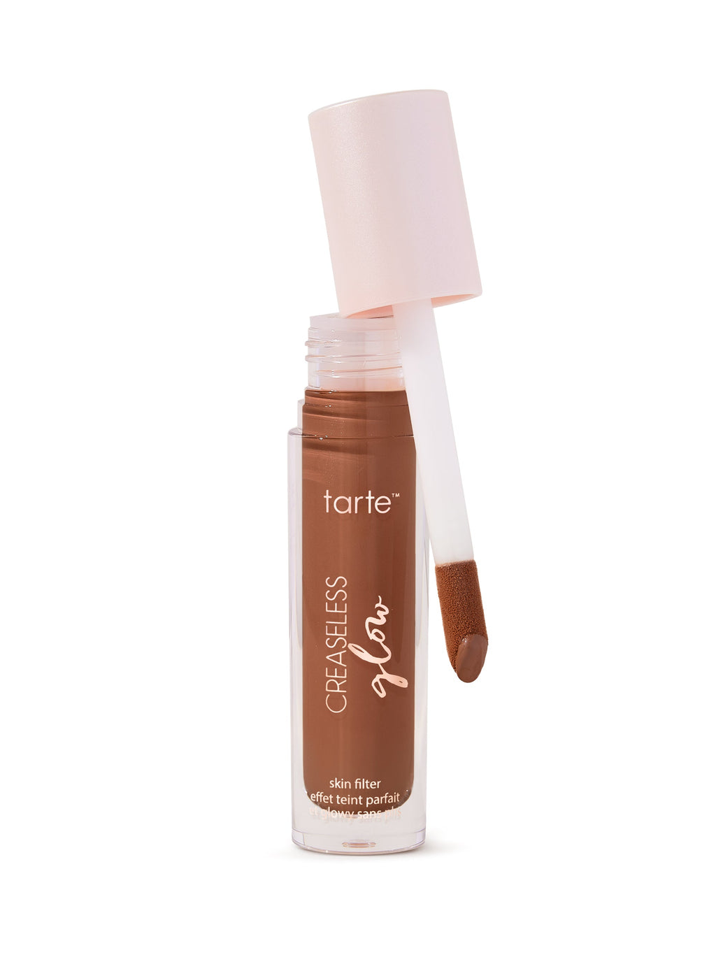 Tarte Creaseless Skin Filter with applicator on a white background