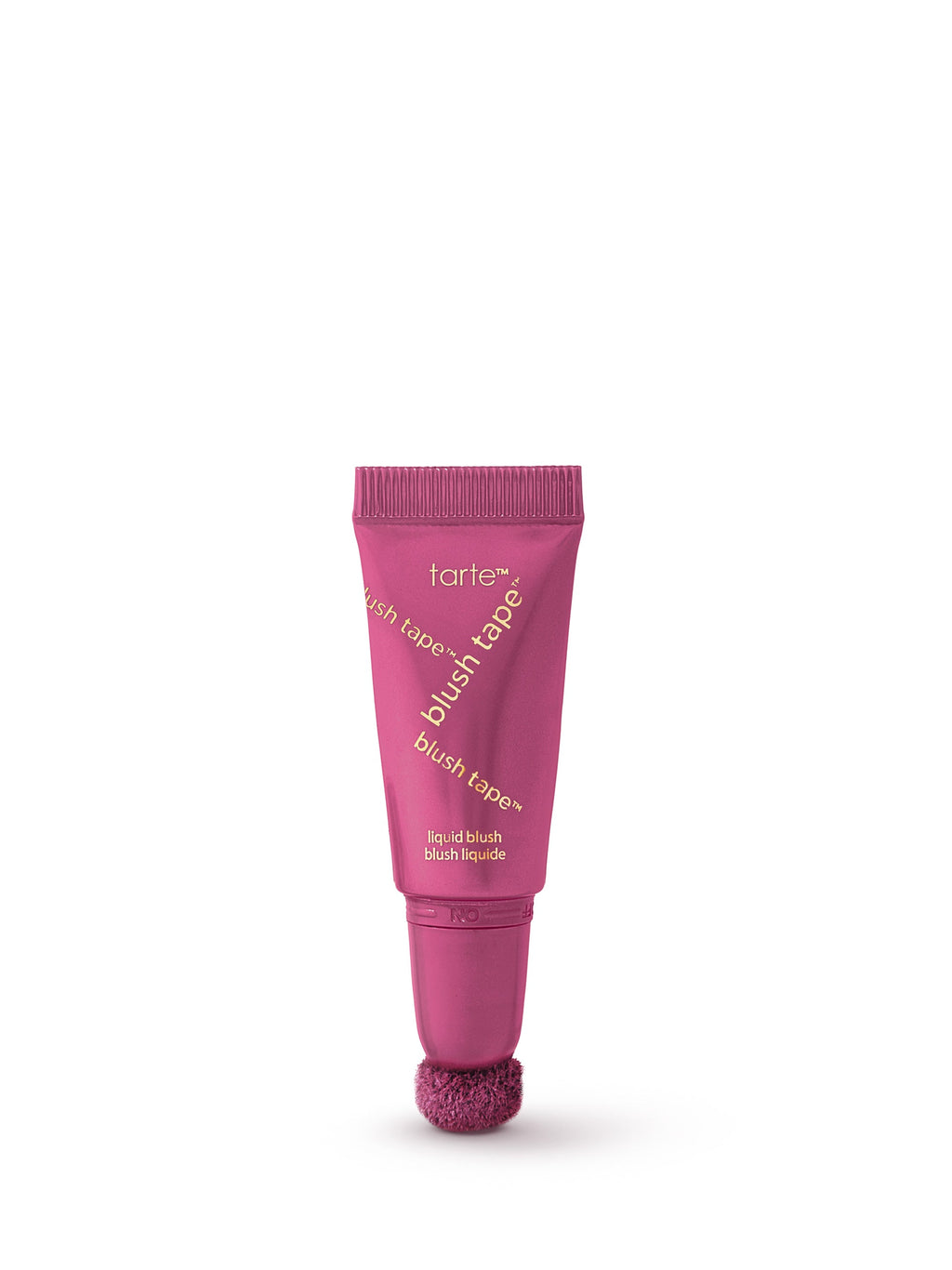 Pink tube of tarte blush tape on a white background