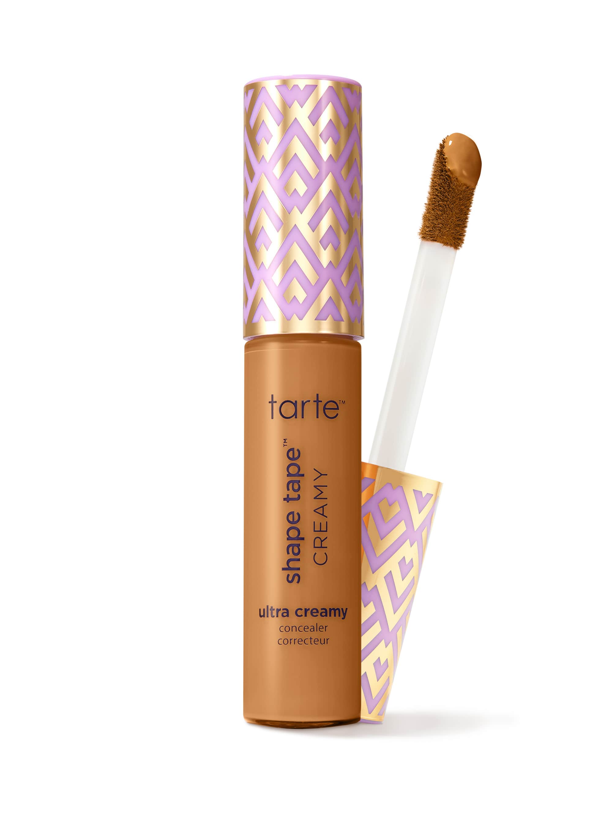 Tarte Shape Tape Creamy concealer with applicator on a white background
