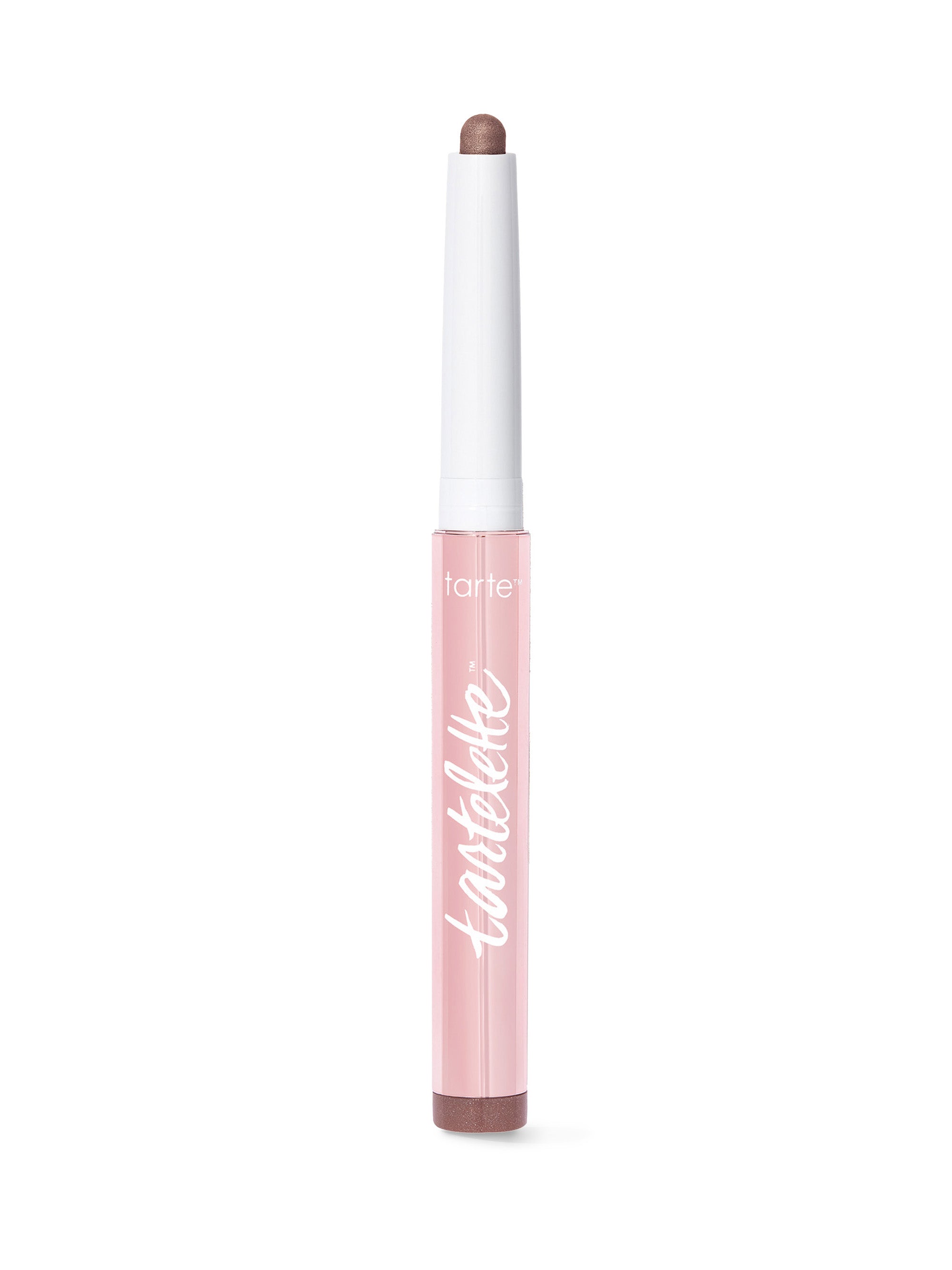 Tarte lip pencil with pink casing and white top on a white background