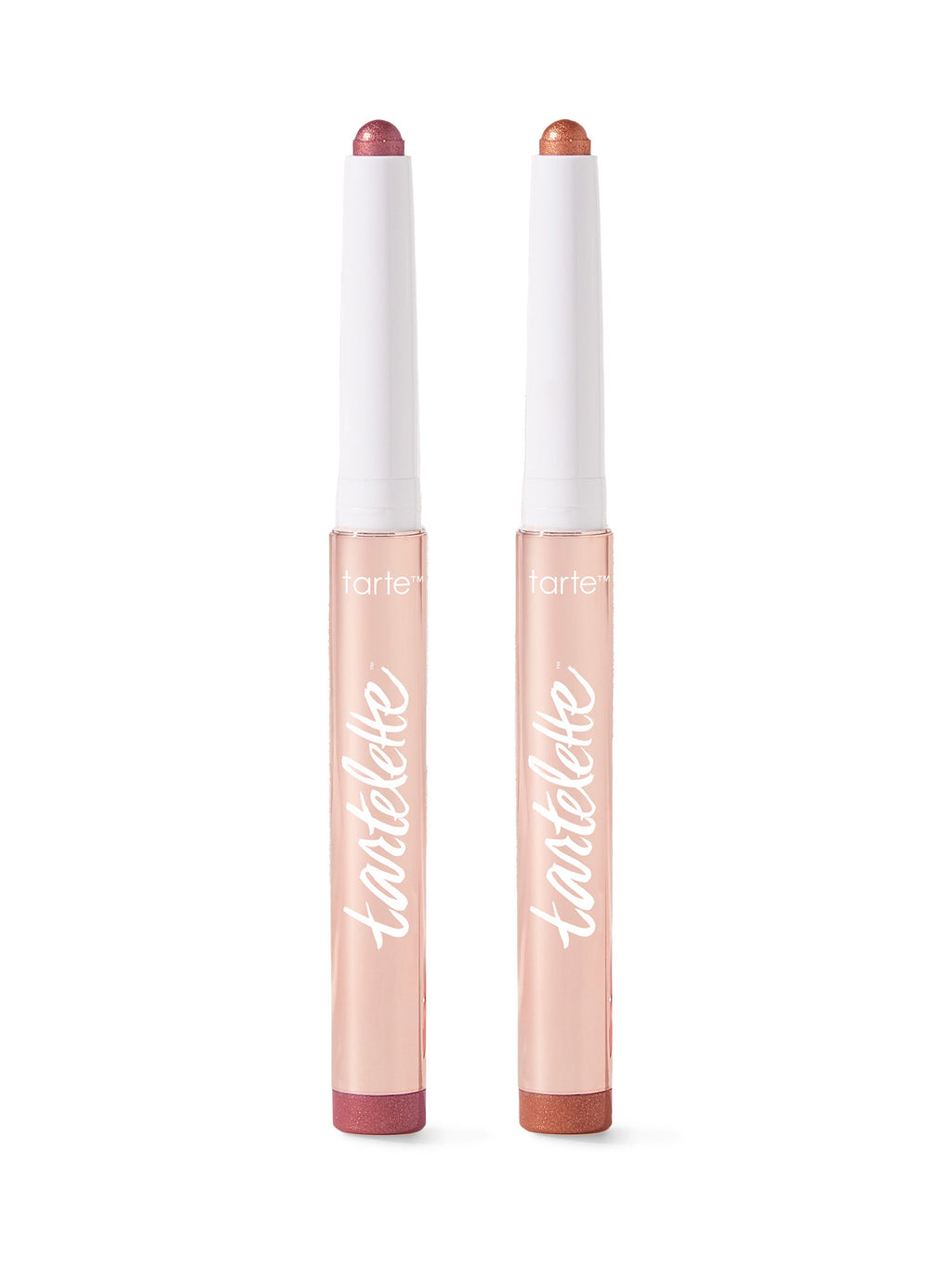 Two lip tint products with 'tartelette' branding on a white background