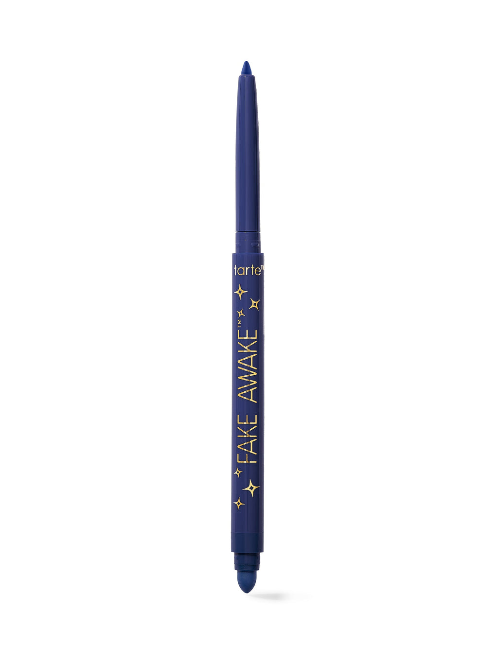 Blue eyeliner pencil with 'tarte' branding on a white background