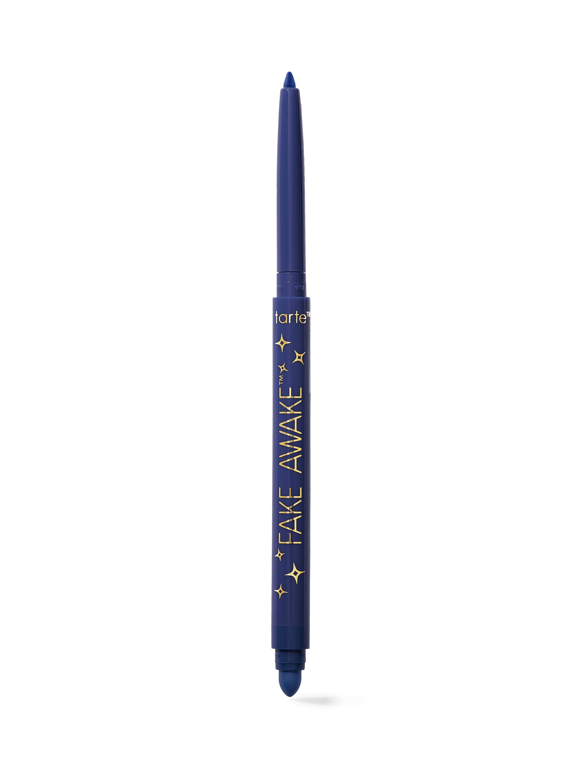 Blue eyeliner pencil with 'tarte' branding on a white background