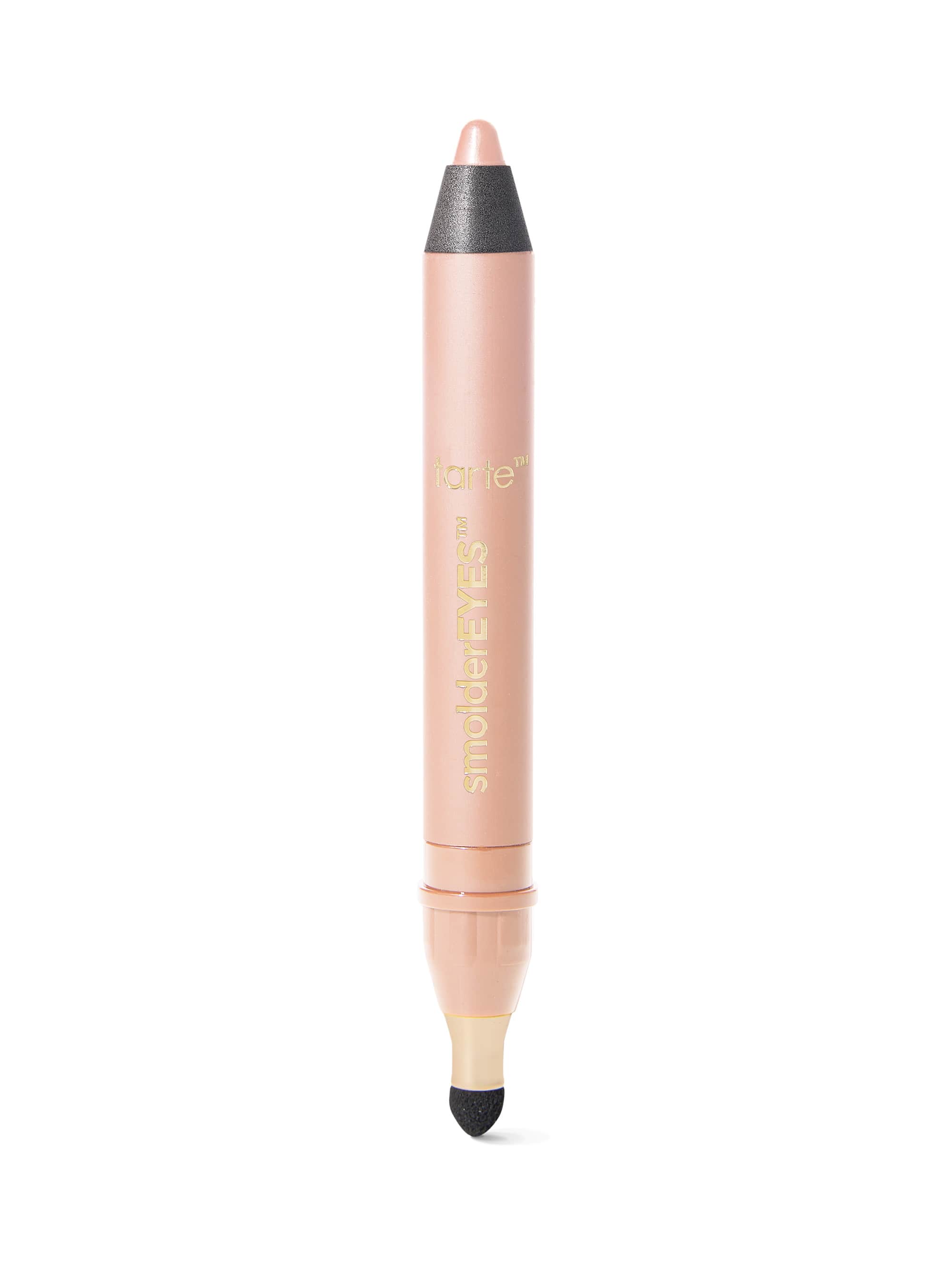 Makeup pencil with black cap on a white background