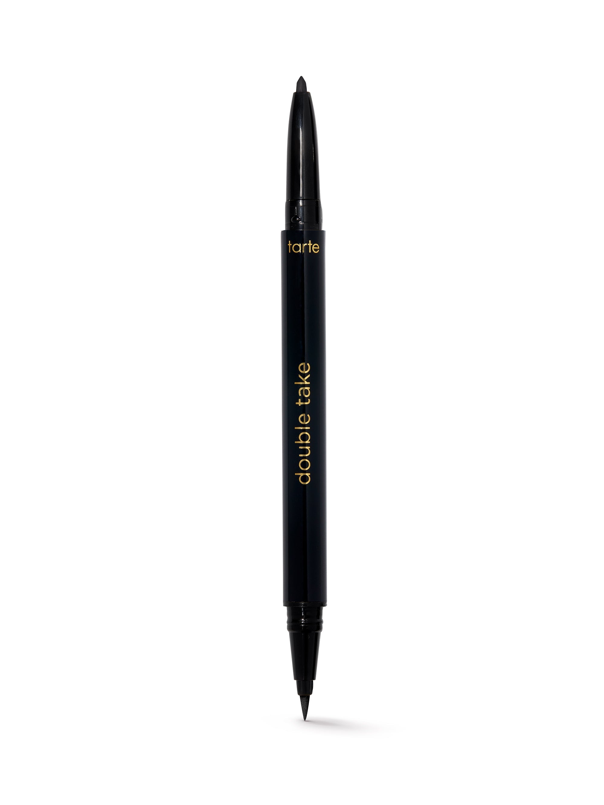 Black eyeliner pen with 'tarte' branding on a white background