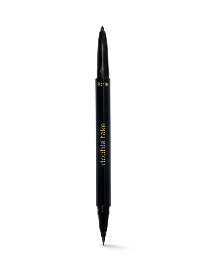 Black eyeliner pen with 'tarte' branding on a white background
