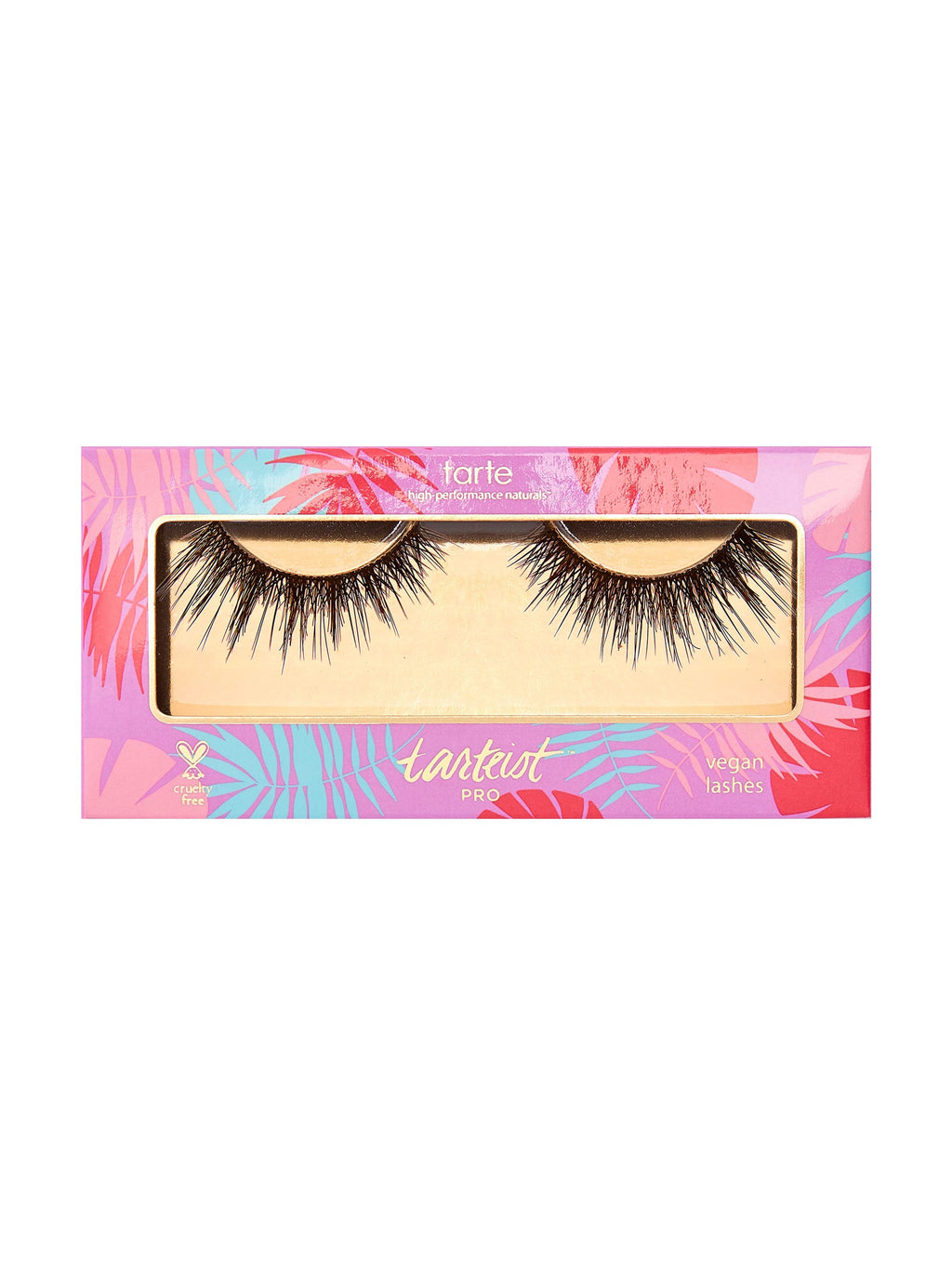 Tarte false eyelashes packaging with colorful tropical design