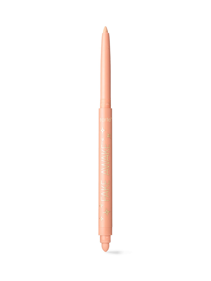 Pink makeup pencil on a white background