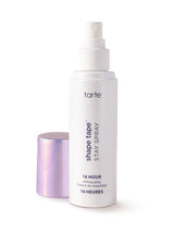 Tarte shape tape stay spray bottle on a white background