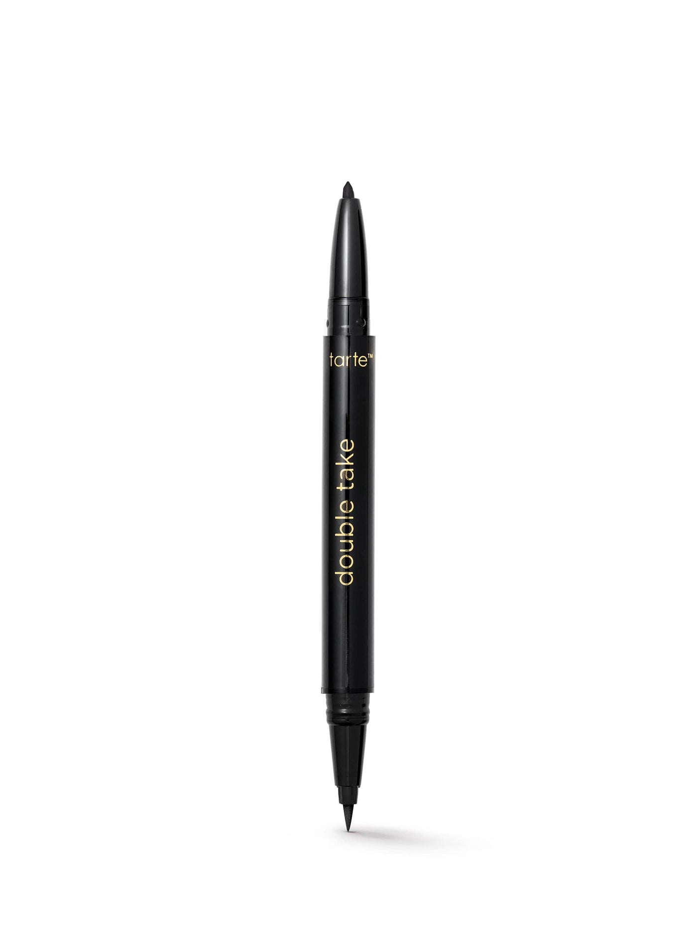 Black eyeliner pen with 'tarte' branding on a white background