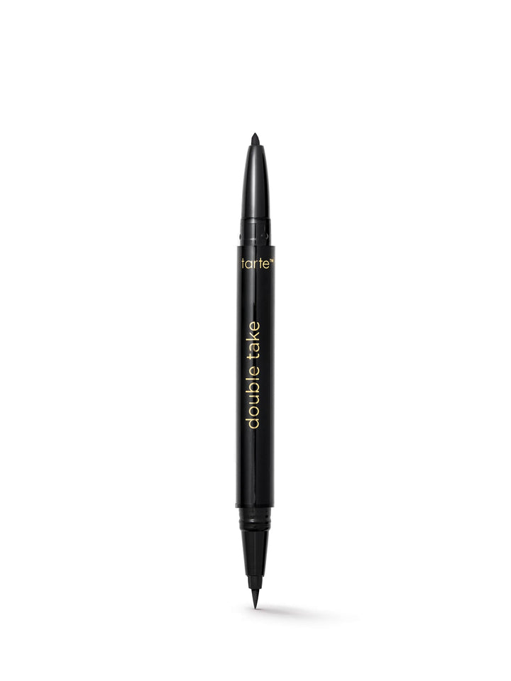 Black eyeliner pen with 'tarte' branding on a white background