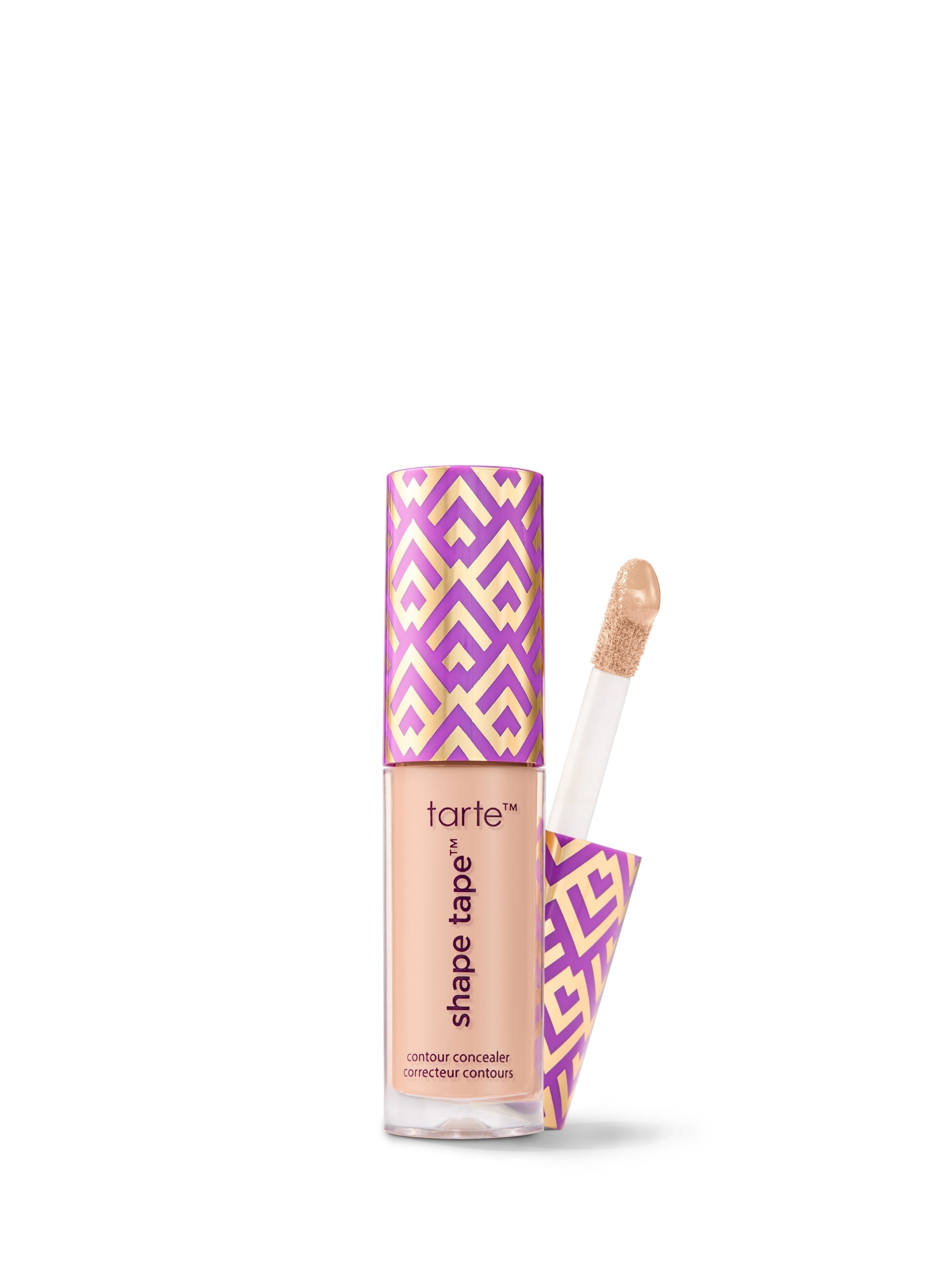 Tarte Shape Tape concealer with applicator on a white background