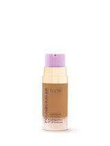 Tarte multi-benefit foundation bottle with purple cap on a white background