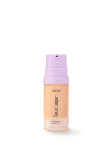 Tarte face tape foundation bottle with purple cap on a white background