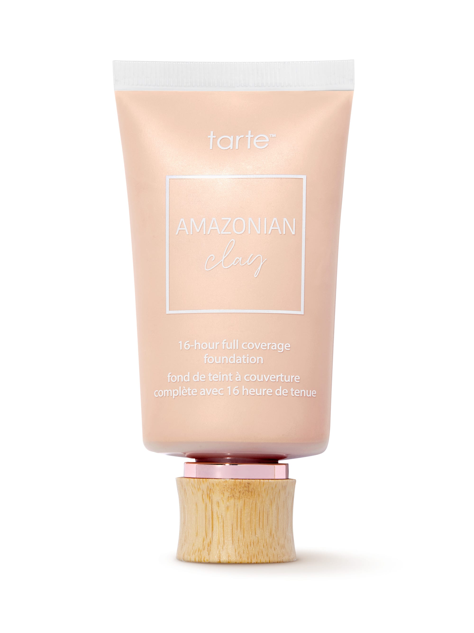 Tarte Amazonian Clay foundation tube on a white background