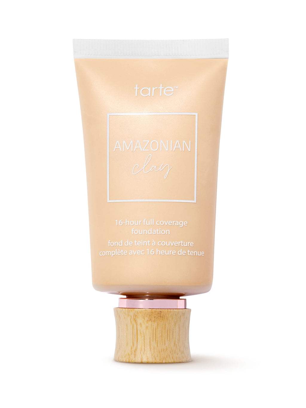 Tarte Amazonian Clay foundation tube on a white background