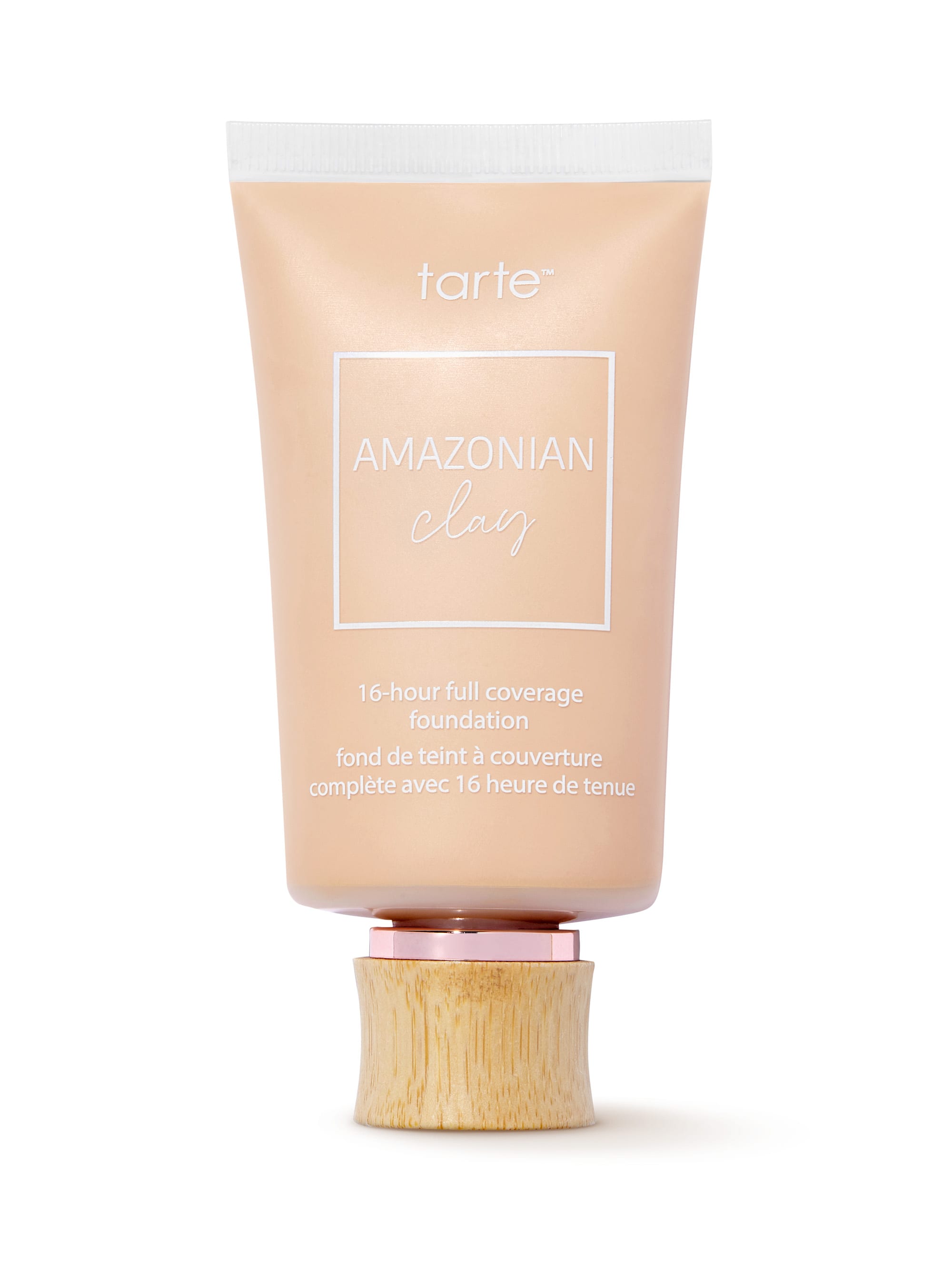 Tarte Amazonian Clay foundation tube on a white background