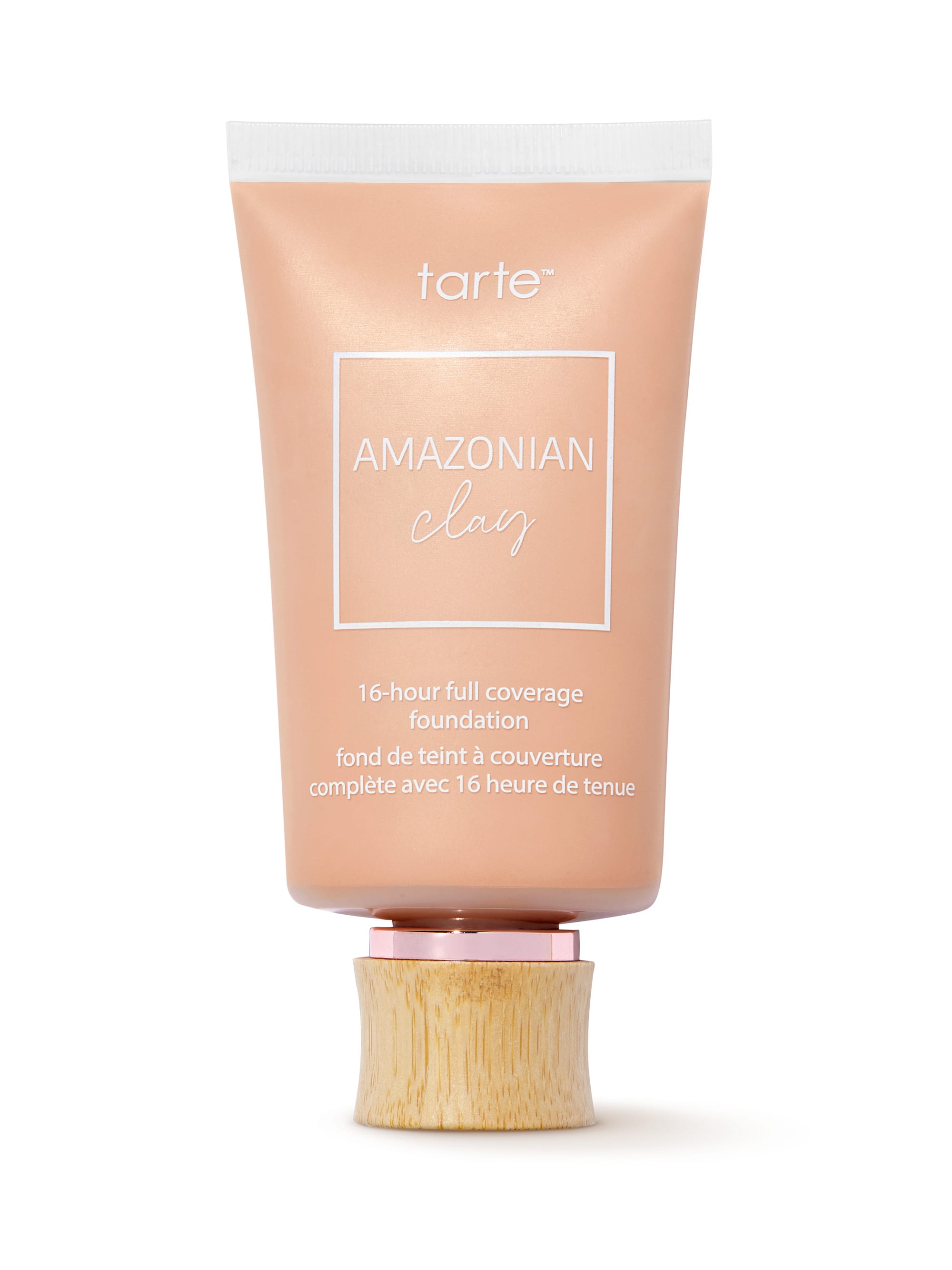 Tarte Amazonian Clay foundation tube on a white background