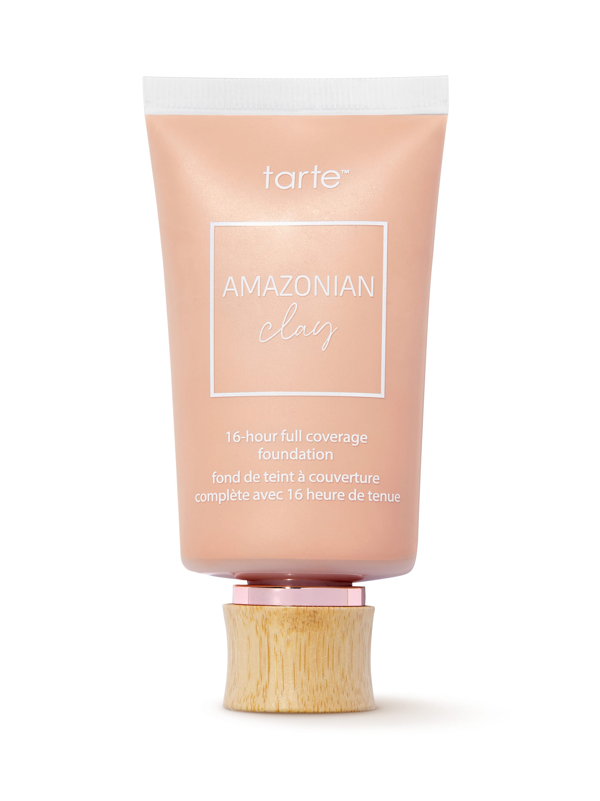 Tarte Amazonian Clay foundation tube on a white background