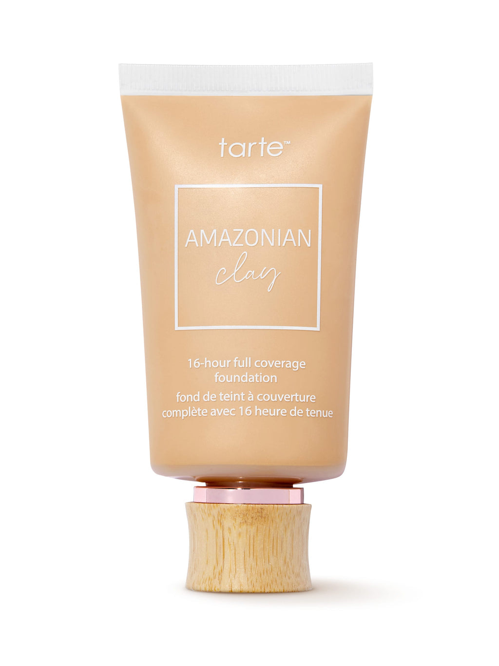 Tarte Amazonian Clay foundation tube on a white background