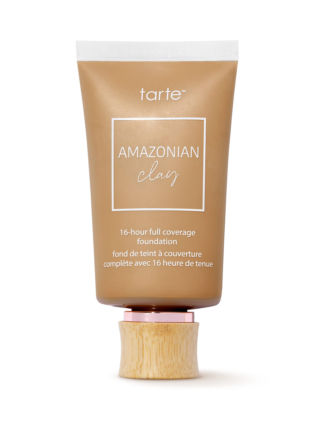 Tarte Amazonian Clay foundation tube on a white background