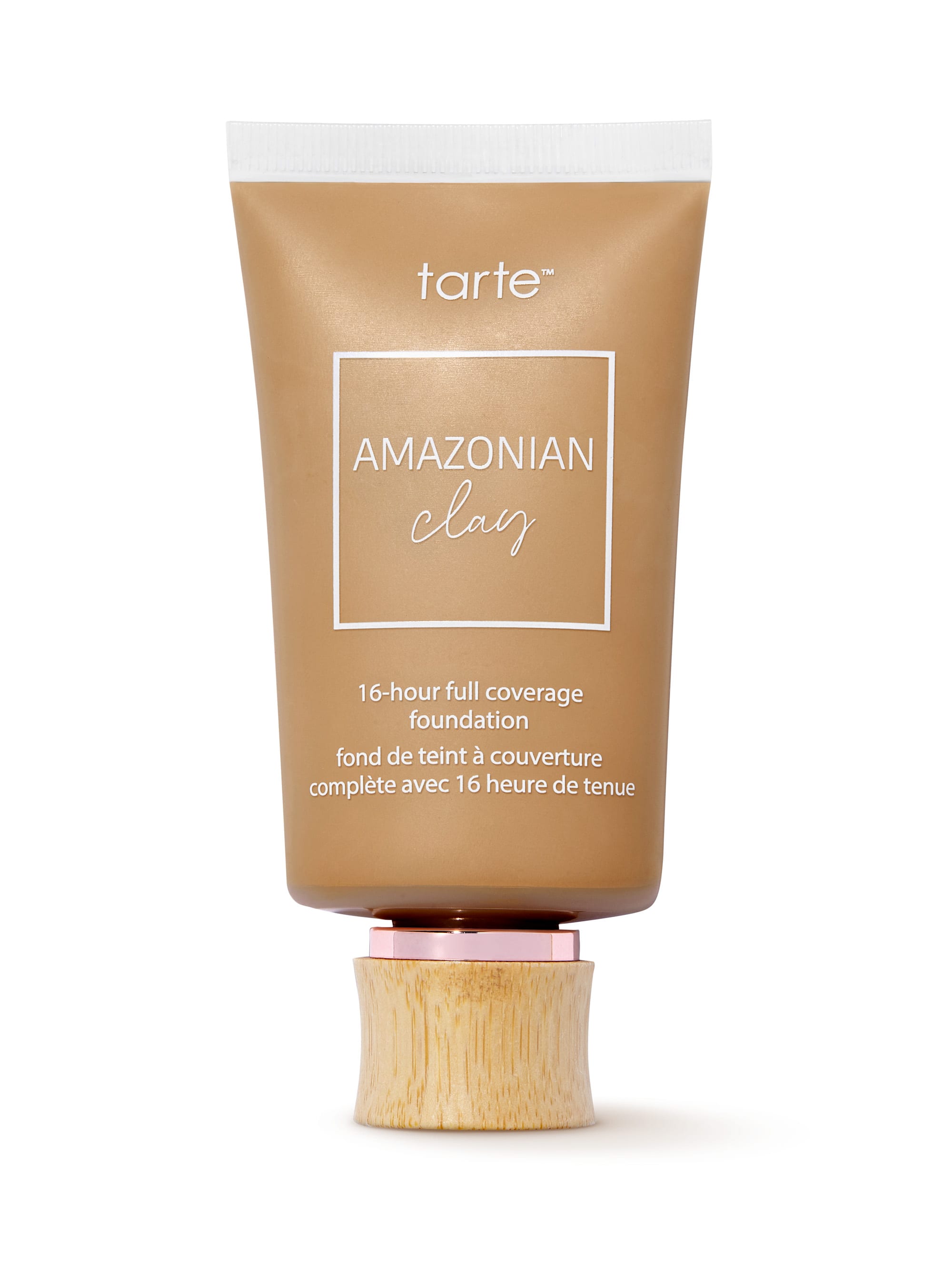 Tarte Amazonian Clay foundation tube on a white background