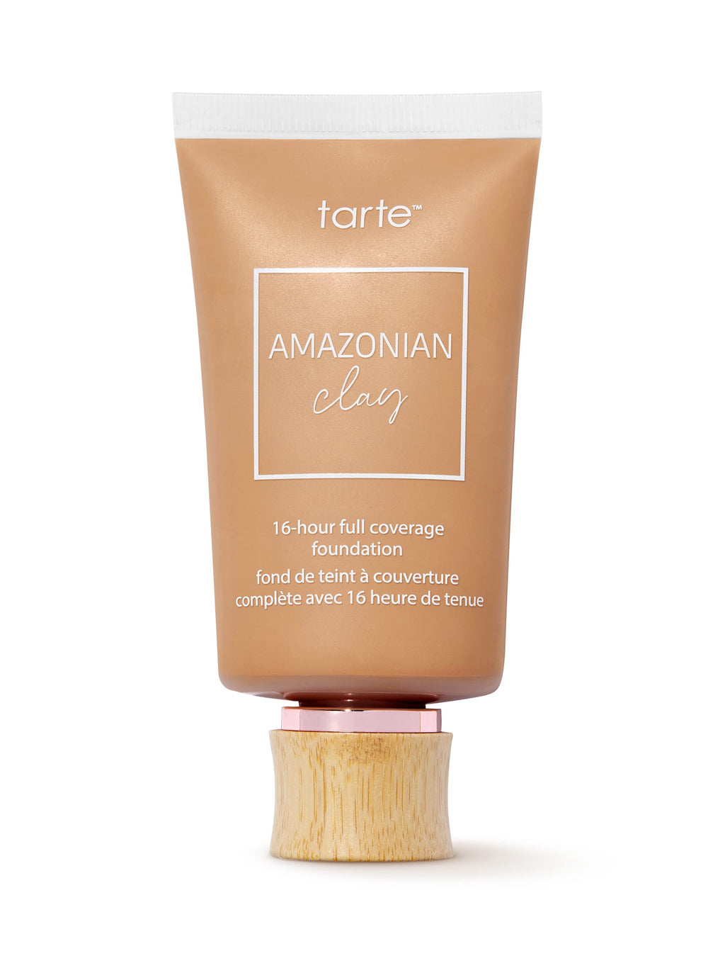 Tarte Amazonian Clay foundation tube on a white background