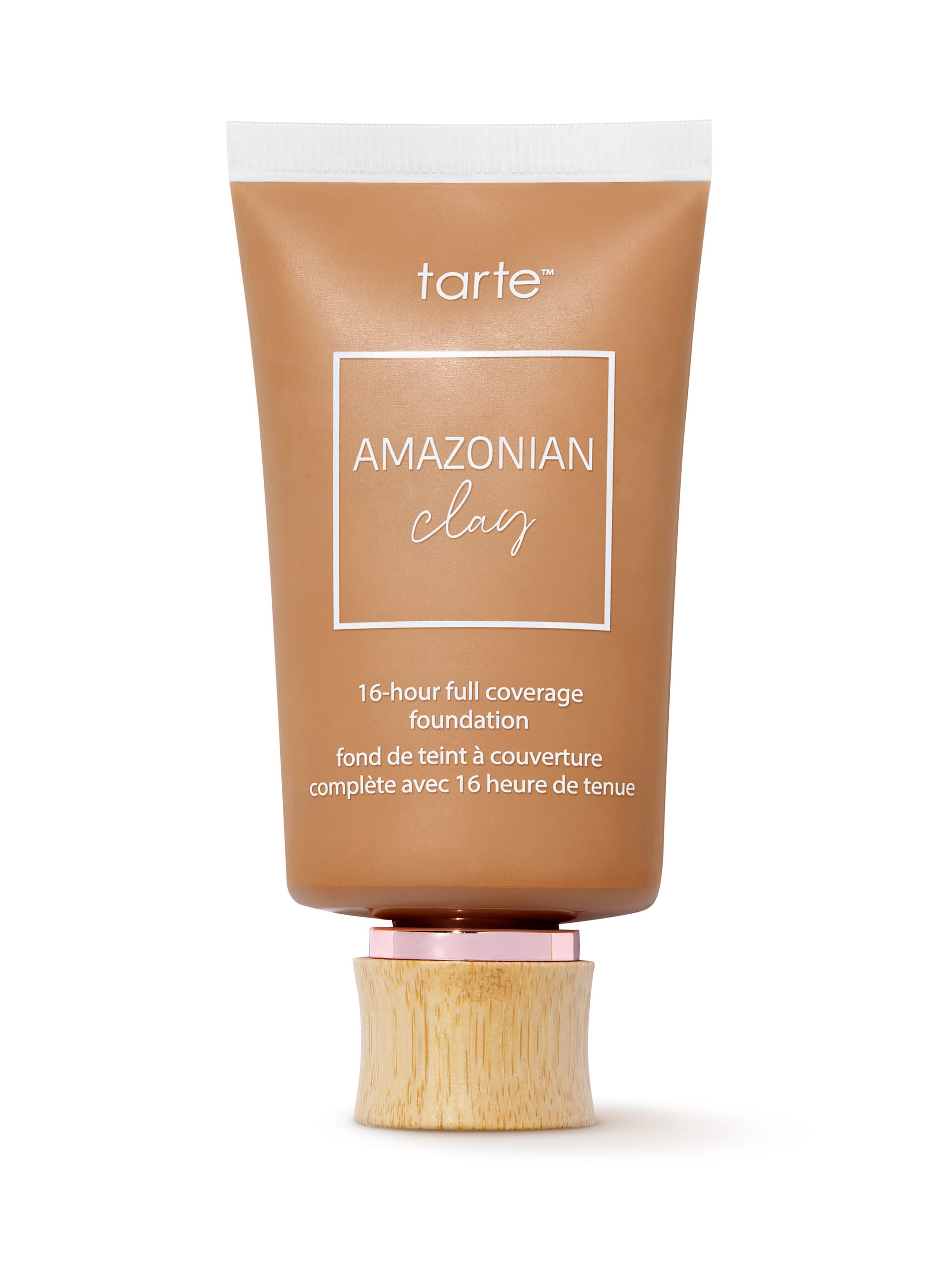 Tarte Amazonian Clay foundation tube on a white background