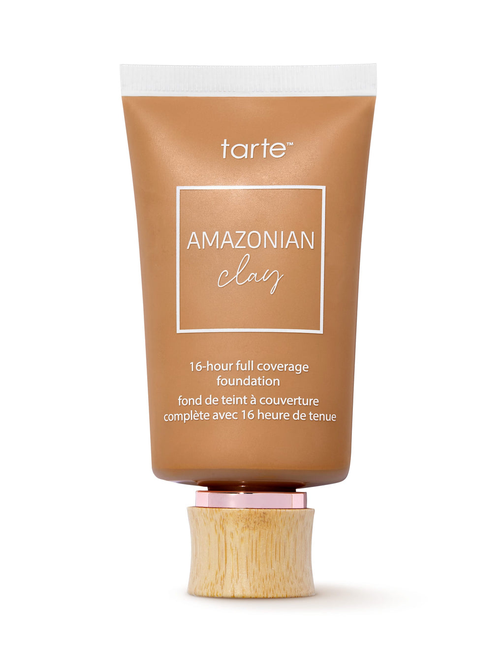 Tarte Amazonian Clay foundation tube on a white background